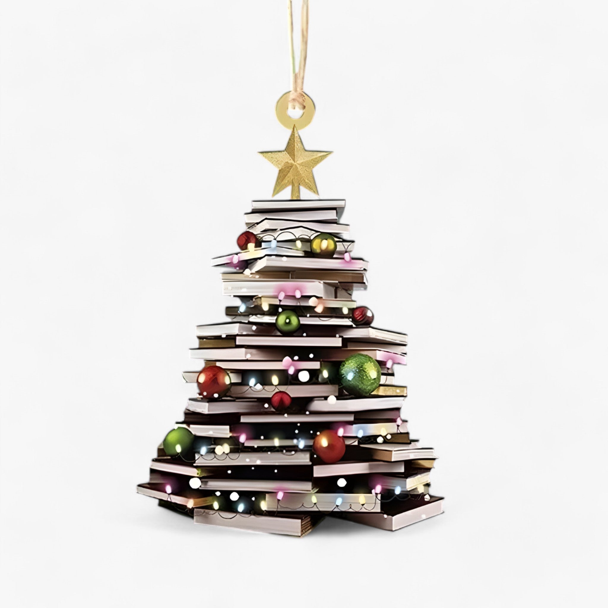 home & garden : Pendentief Boeken in Plat 2D Acryl - Creatieve Kerstdecoratie voor Huis en Raam in Stijl 8 van Pantino