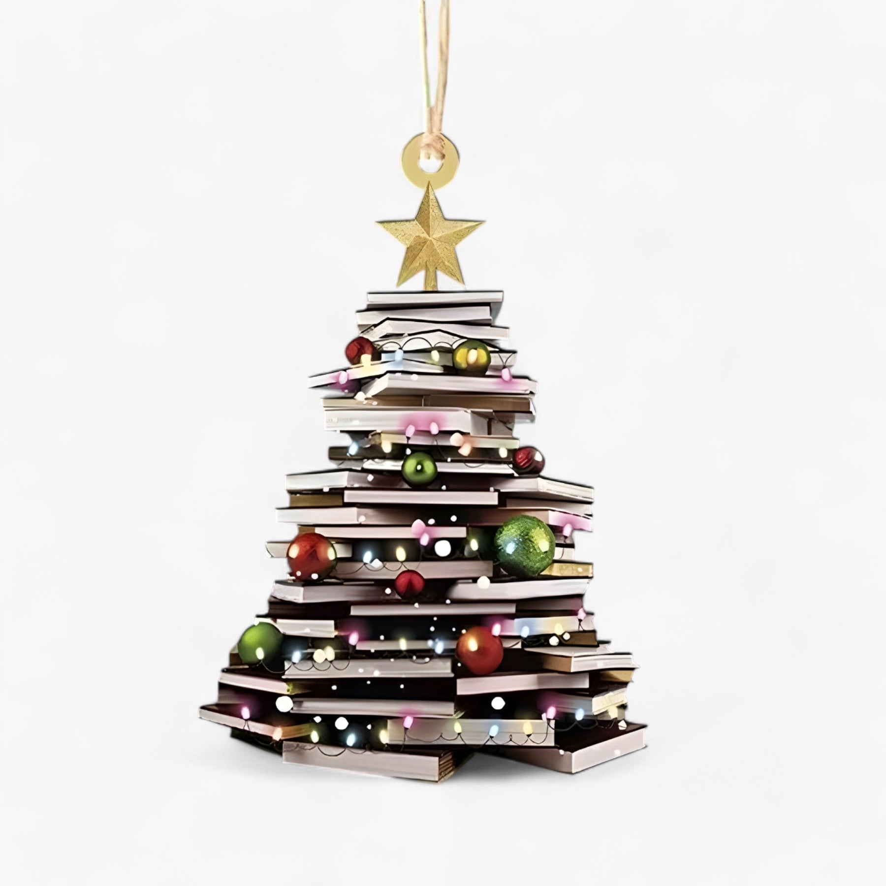 home & garden : Pendentief Boeken in Plat 2D Acryl - Creatieve Kerstdecoratie voor Huis en Raam in Stijl 8 van Pantino