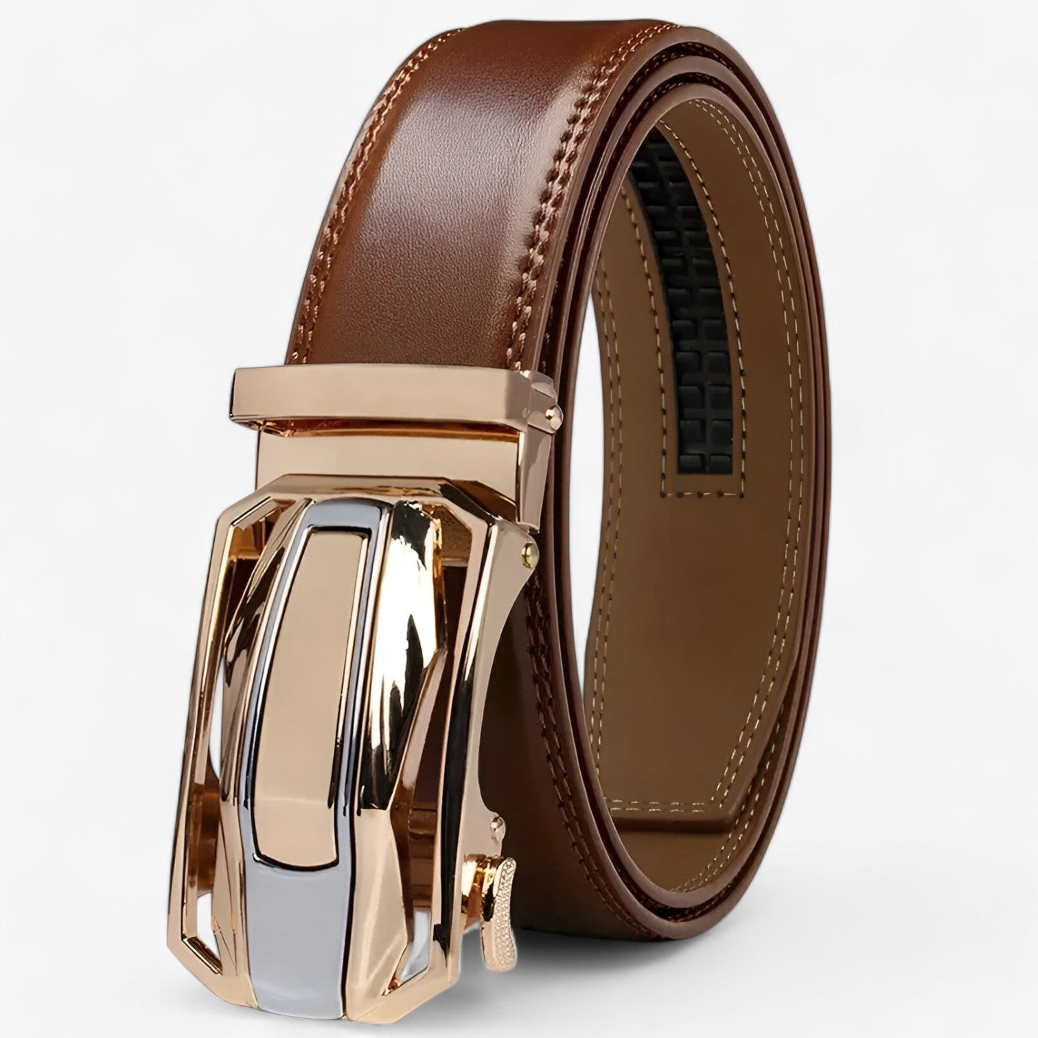 Men's Leather Belt : Leren Riem Zwart - Duurzame Echt Leren Riem voor Heren in Bruin van Pantino