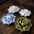 Porta Incenso a Forma di Fiore di Loto - Design Elegante - A