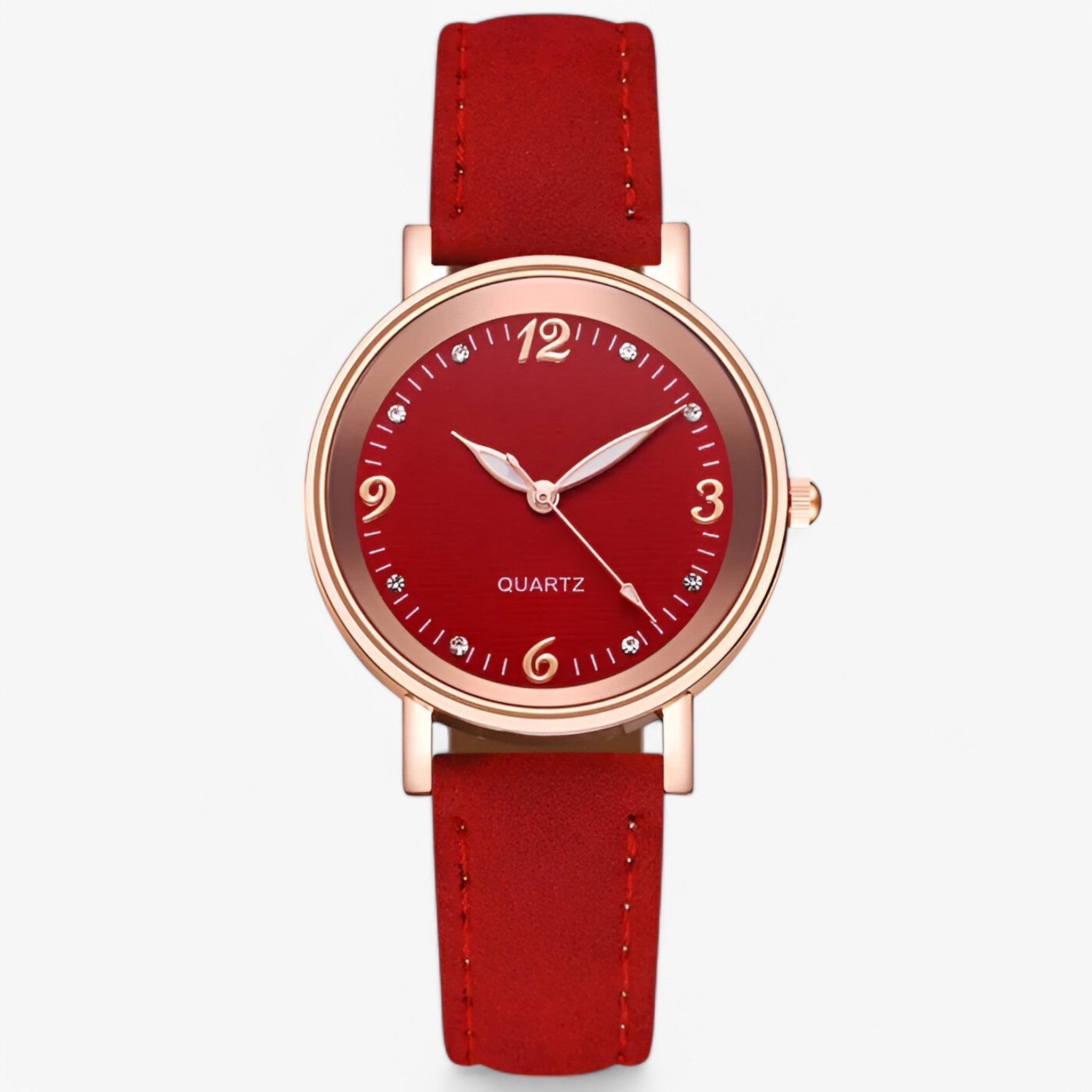 watches : Kwarts Horloge Dames - Elegant Roestvrij Staal & Paarse Wijzerplaat in Rood van Pantino