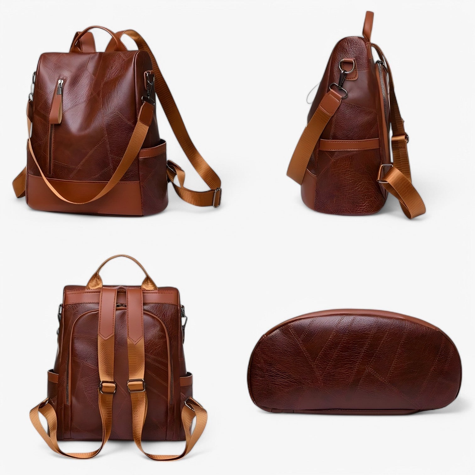 bags : Rugzak Zwart - Stijlvolle Vintage - Perfect voor School en op Reis in van Pantino