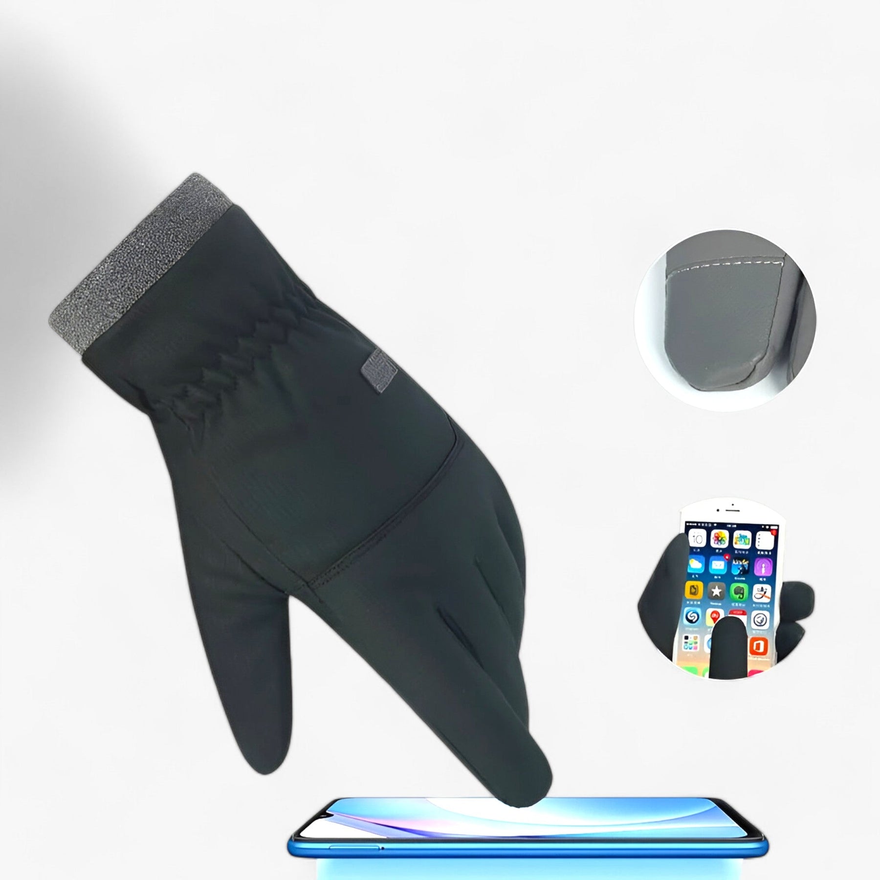 Gloves : Handschoenen Zwart - Koudebeschermingshandschoenen - Touchscreen en Antislip Ontwerp in van Pantino