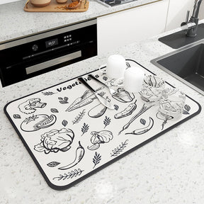 home & garden : Afdruip Mat - Super Absorberend, Antislip & Uniek Design - Donkergrijs in van Pantino