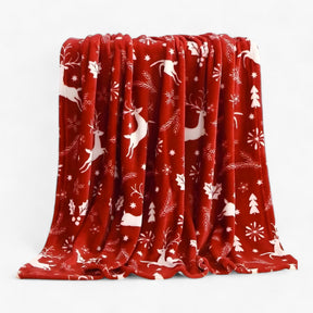 home & garden : Velvy Luxe Kerstdeken van Fleece - Elegante en Gezellige Vakantiedecoratie - Groen in Rood van Pantino