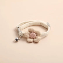pets : Verstelbare Kattenhalsband Bloem - Roze in Beige van Pantino