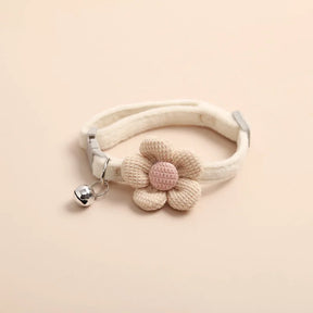 pets : Verstelbare Kattenhalsband Bloem - Roze in Beige van Pantino