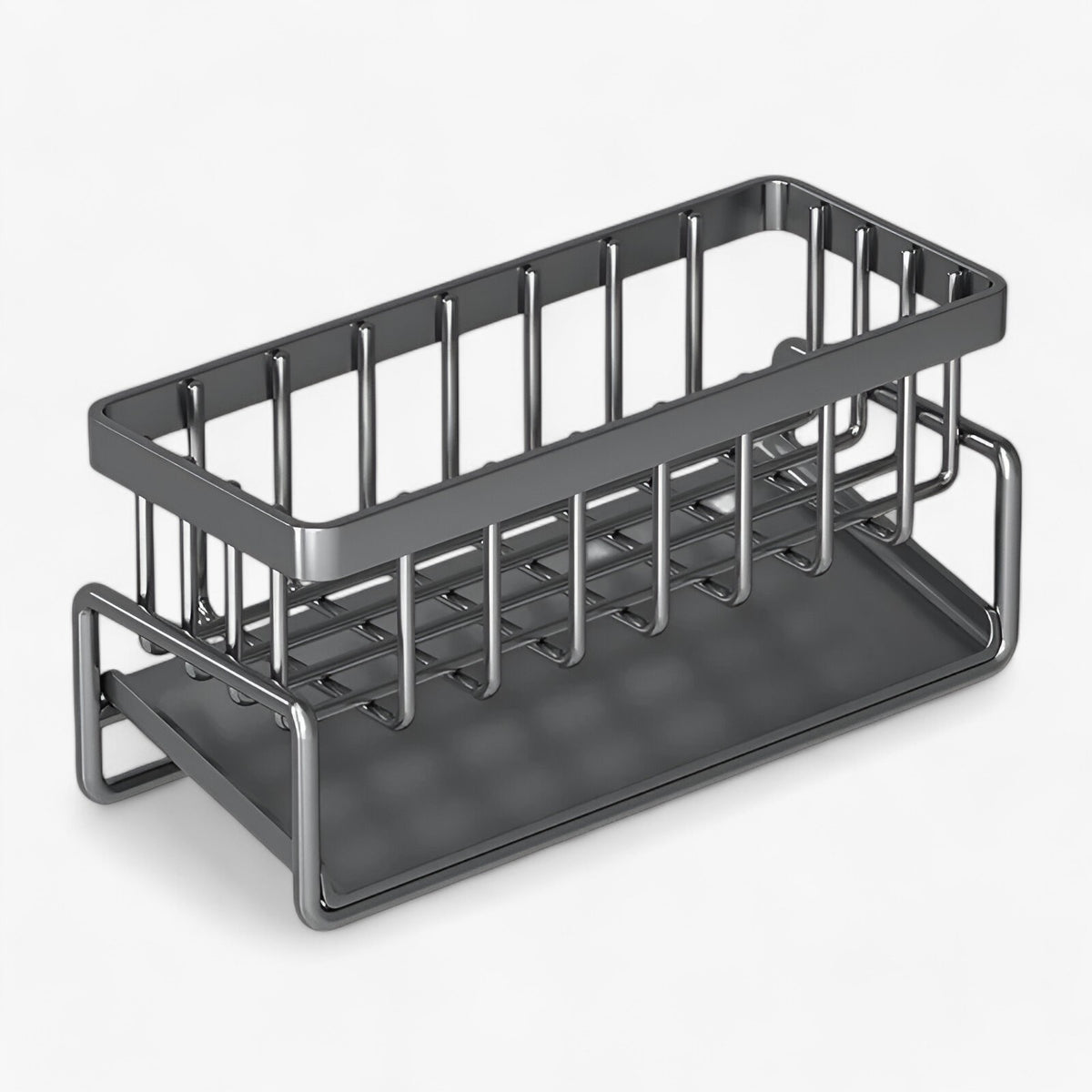 home & garden : CleanFlow - RVS Organizer voor Spons & Handdoek - Zwart in Grijs van Pantino