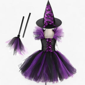 Costume Set : Tutu Jurk en Accessoires voor Halloween en Carnaval in Heksstijl B van Pantino