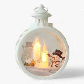 outdoor equipment : Kerstman Sneeuwpop Lamp - LED Lantaarn met Vlam Simulatie voor Buitendecoratie in 4 S 8.5x12cm van Pantino