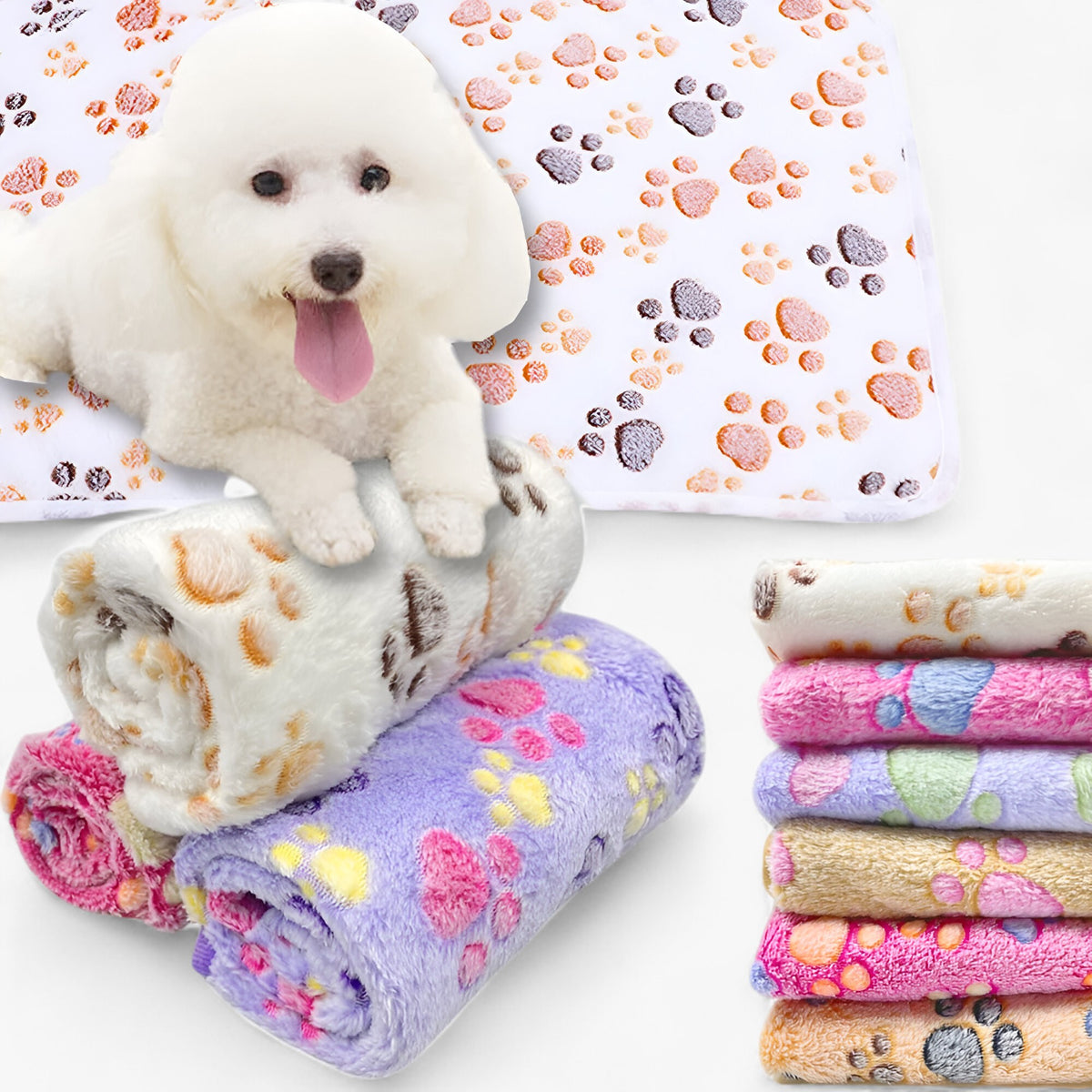 pets : CozyPaw - Warme Fleecedeken voor Huisdieren - Wit in van Pantino