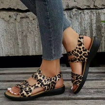 Sandals : Orthopedische Sandalen Dames Wit - Comfortabele Ergonomische Zomer Sandalen in Luipaard van Pantino