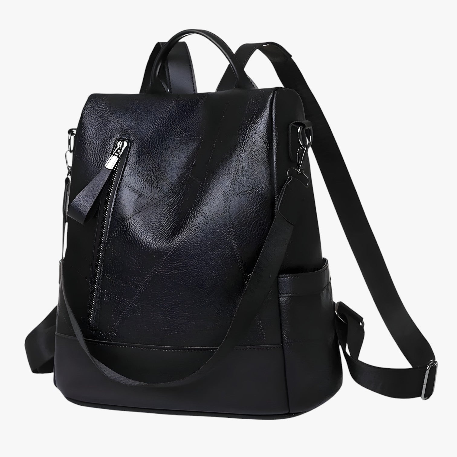 bags : Rugzak Zwart - Stijlvolle Vintage - Perfect voor School en op Reis in Zwart van Pantino