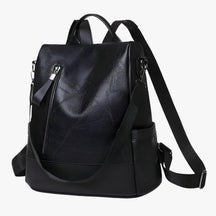 bags : Rugzak Zwart - Stijlvolle Vintage - Perfect voor School en op Reis in Zwart van Pantino