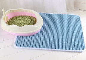 pets : NonSlipPurrfect - Houd Je Vloer Schoon en Droog met Deze Handige Kattenbakmat - Zwart in Blauw van Pantino