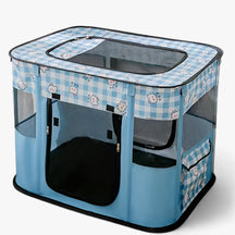 pets : Caro Crate - Draagbare Opvouwbare Dierenbox - Geel in Blauw van Pantino