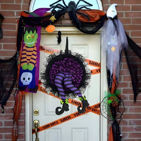 home & garden : Halloween-Krans - Leuk Hangend Decor voor een Griezelig Welkom - Paars in van Pantino