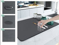Alfombrilla para escurrir - Súper absorbente, antideslizante y diseño único - Gris oscuro