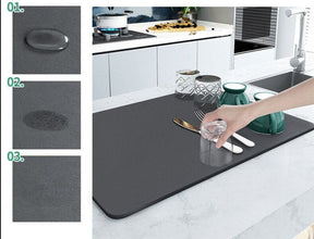 home & garden : Afdruip Mat - Super Absorberend, Antislip & Uniek Design - Donkergrijs in van Pantino