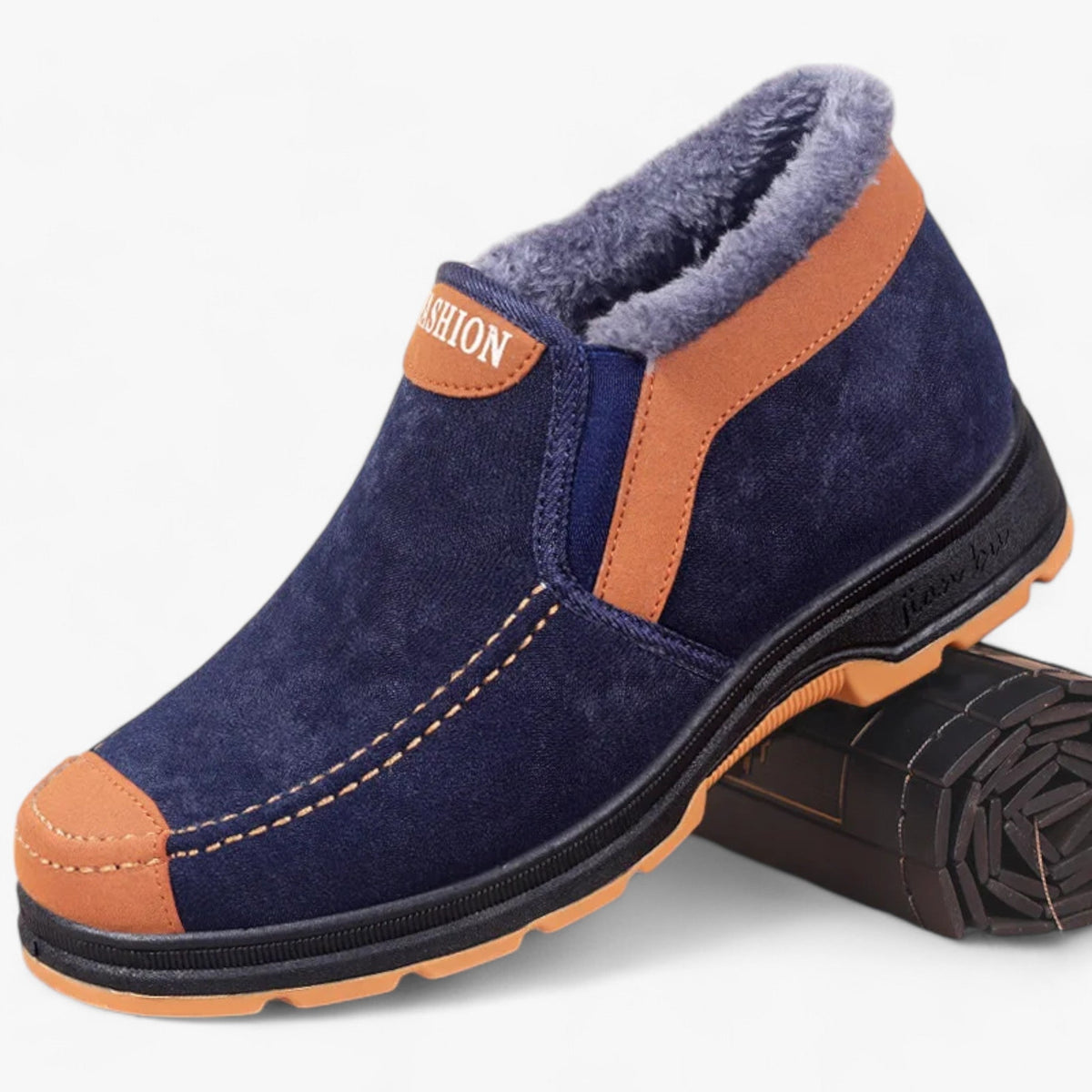 Boots : Schoenen Heren Grijs - Winter Katoenen - Gezellige Warmte voor een Comfortabele Wandeling in Blauw van Pantino