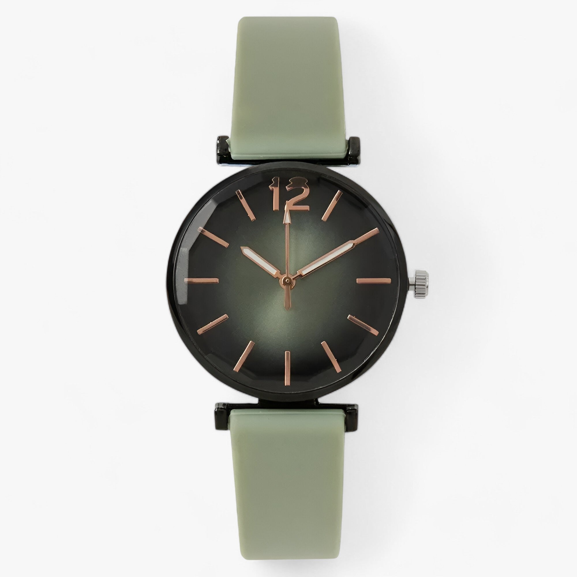 watches : Trendy Sportstoel - Zwarte Onderstel, Groene Siliconen Band in grijs van Pantino