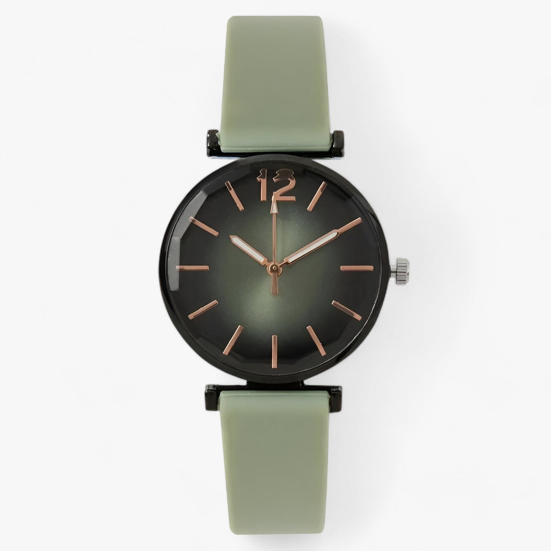 watches : Trendy Sportstoel - Zwarte Onderstel, Groene Siliconen Band in grijs van Pantino