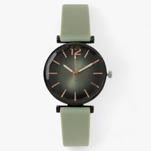watches : Trendy Sportstoel - Zwarte Onderstel, Groene Siliconen Band in grijs van Pantino