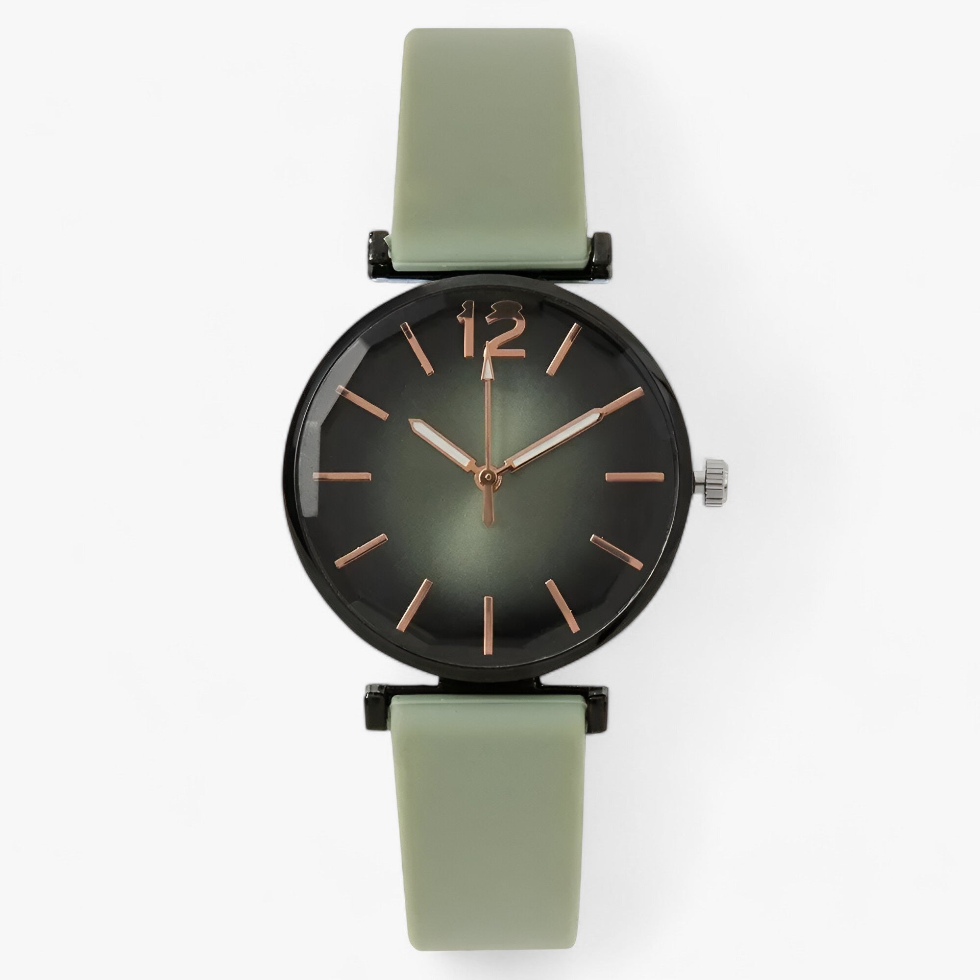 watches : Trendy Sportstoel - Zwarte Onderstel, Groene Siliconen Band in van Pantino
