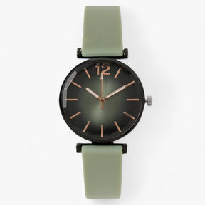 watches : Trendy Sportstoel - Zwarte Onderstel, Groene Siliconen Band in van Pantino