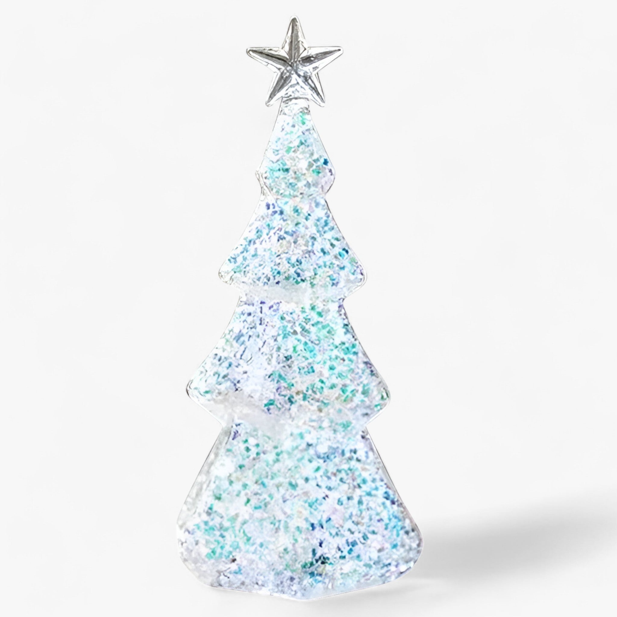 home & garden : Glazen Verlichte Kerstboom - Groen in Blauwe Stippels van Pantino