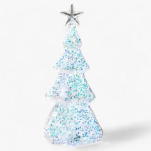 home & garden : Glazen Verlichte Kerstboom - Groen in Blauwe Stippels van Pantino