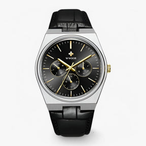 watches : Quartz Horloge van Staal met Saffierglas Heren - Zilver Blauw in zwart goud van Pantino