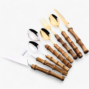 home & garden : BambooCraft - Bamboe Bestekset - Goud 24Stuks in van Pantino