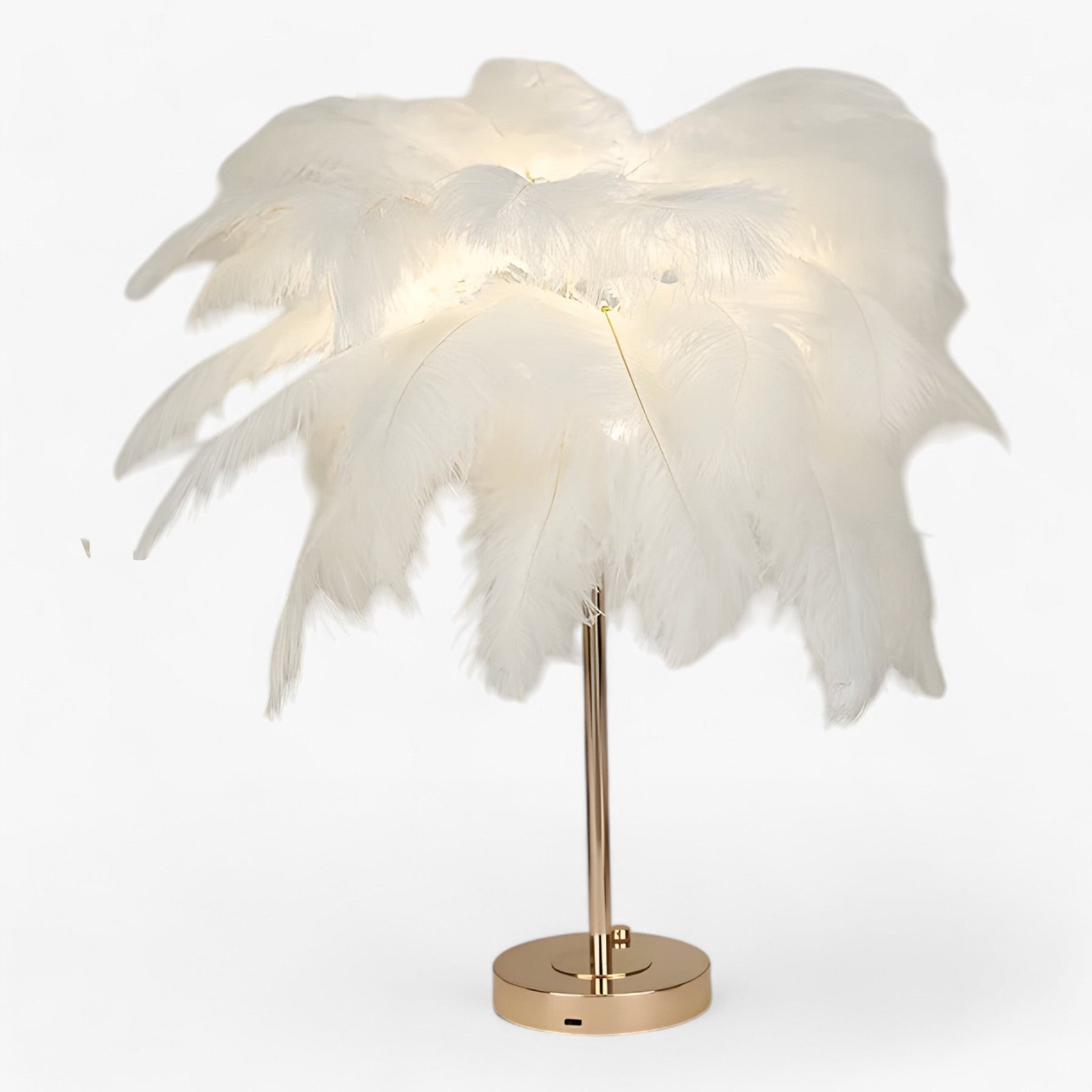 home & garden : FeatherGlow - Tafel Lamp met Touch Control - LED met Veren voor Trouwen en Kamerdecoratie in Wit van Pantino