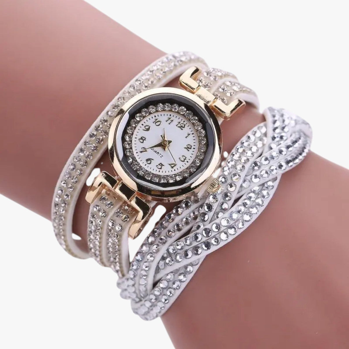 Dameshorloge Elegant met Lange Band van Echt Leer Zwart - Unieke Stijl