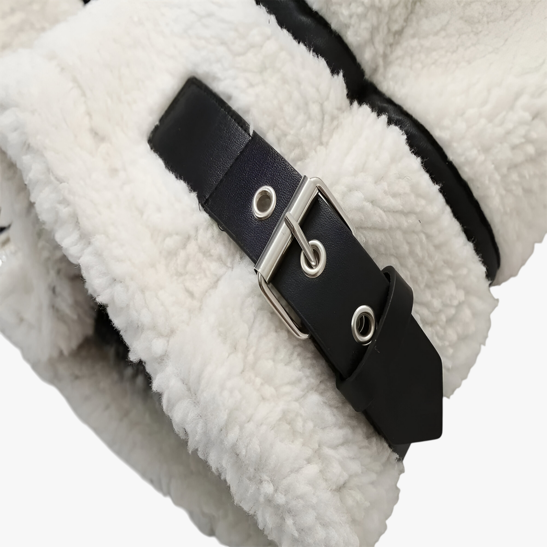 Damesjassen & -jacks : Dames Winterjas in Pluche voor Koude Dagen - Wit in van Pantino