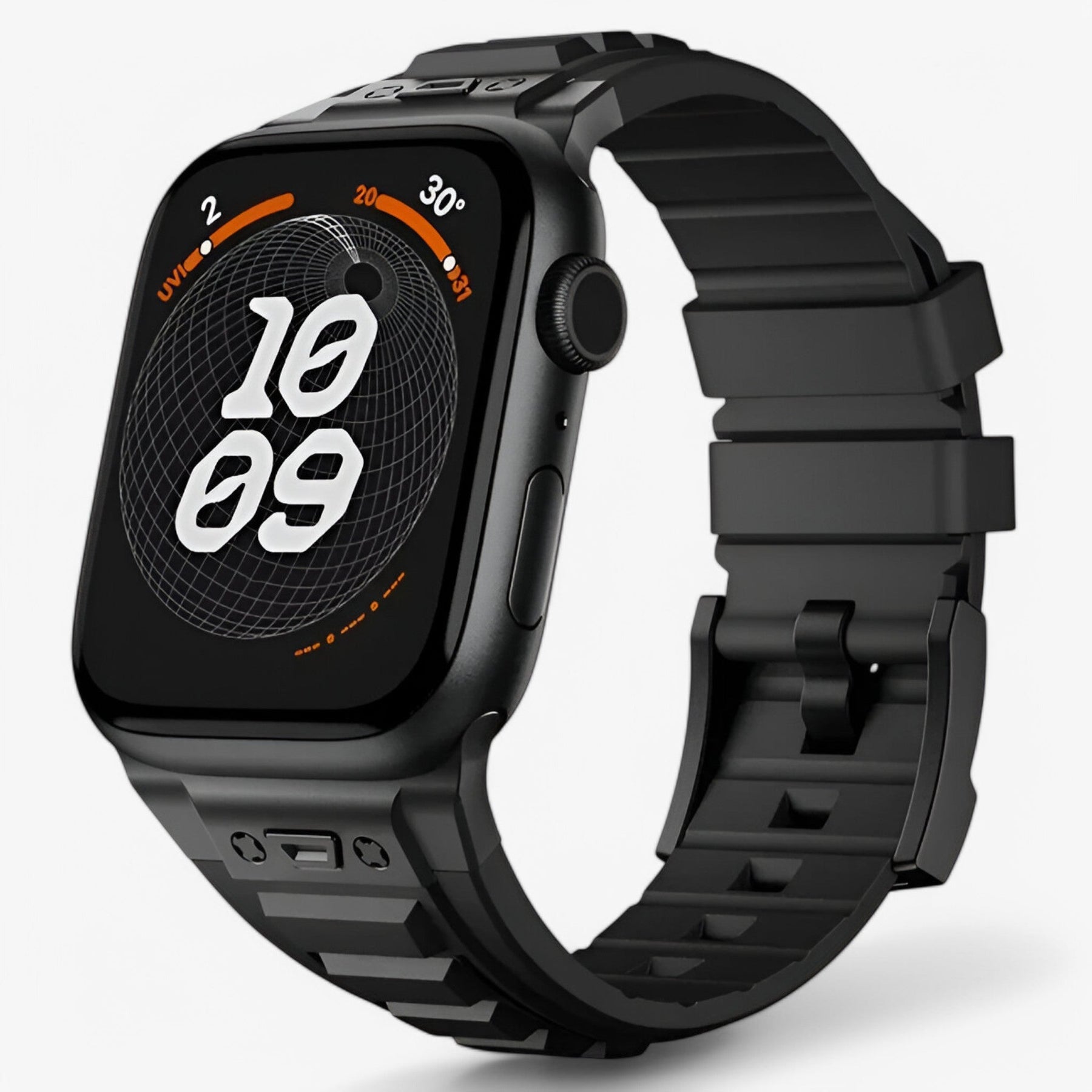 Smartwatch Band : Siliconen Sportbandje voor Apple Watch - Zwart Zwart in zwart zwart van Pantino