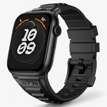 Smartwatch Band : Siliconen Sportbandje voor Apple Watch - Zwart Zwart in zwart zwart van Pantino