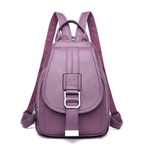 bags : Leren Dames Rugzak Lila - Compacte Schoudertas voor Vrouwen - Trendy & Chique Design in Lila van Pantino