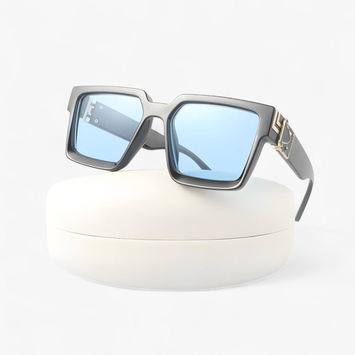 Sunglasses : Vintage Vierkante Zonnebril voor Heren - Wit Zilver in van Pantino