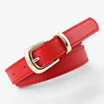 Belt : Riem Roze Haakjes - Elegant PU Leren van 2,4 Cm - Perfect voor Elke Outfit in rode haakjes pu 2.4X105cm van Pantino