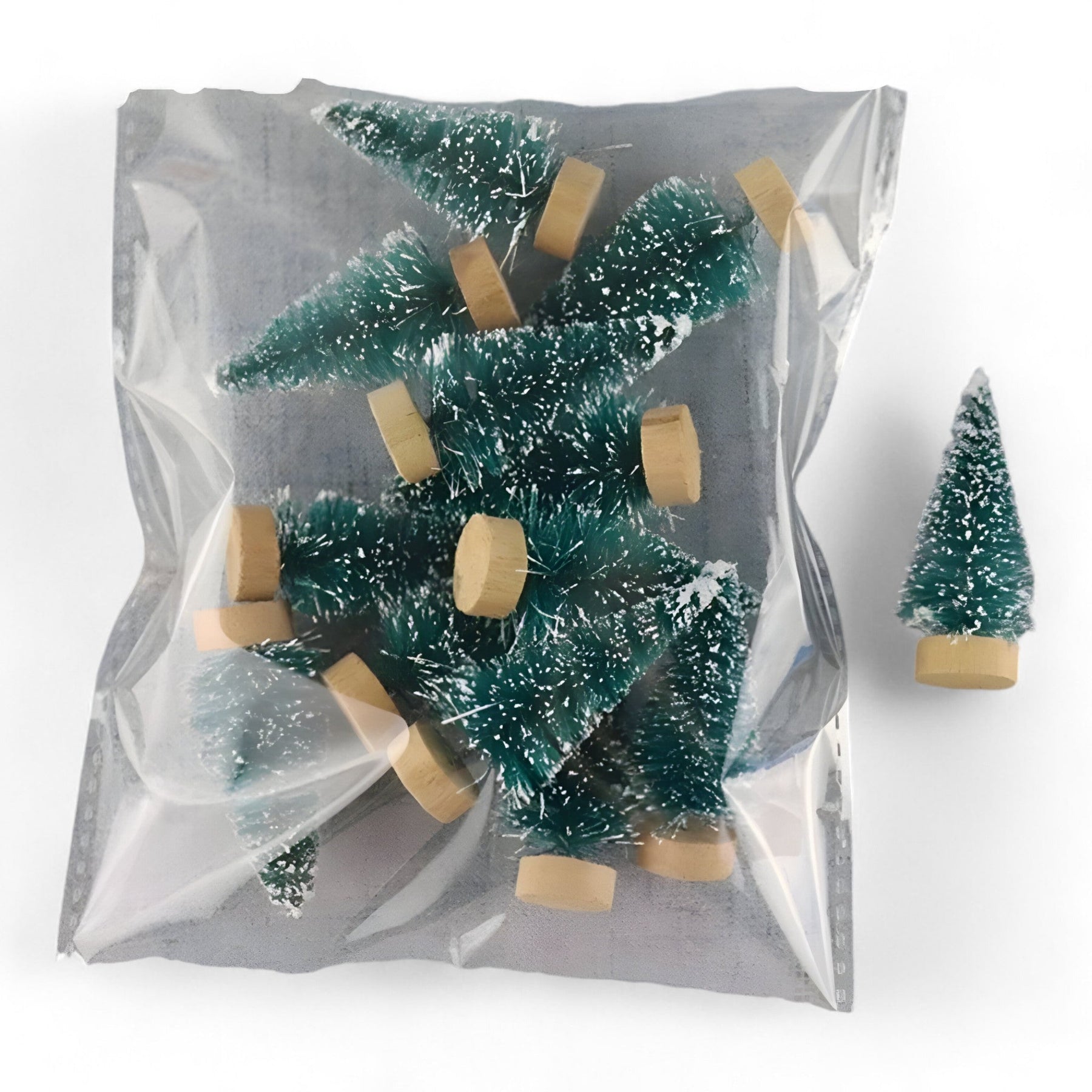 home & garden : Mini Kerstbomen - Leuk en Feestelijk DIY Decor voor Huis en Kantoor - Beige in Olijf zak van 12PCS van Pantino
