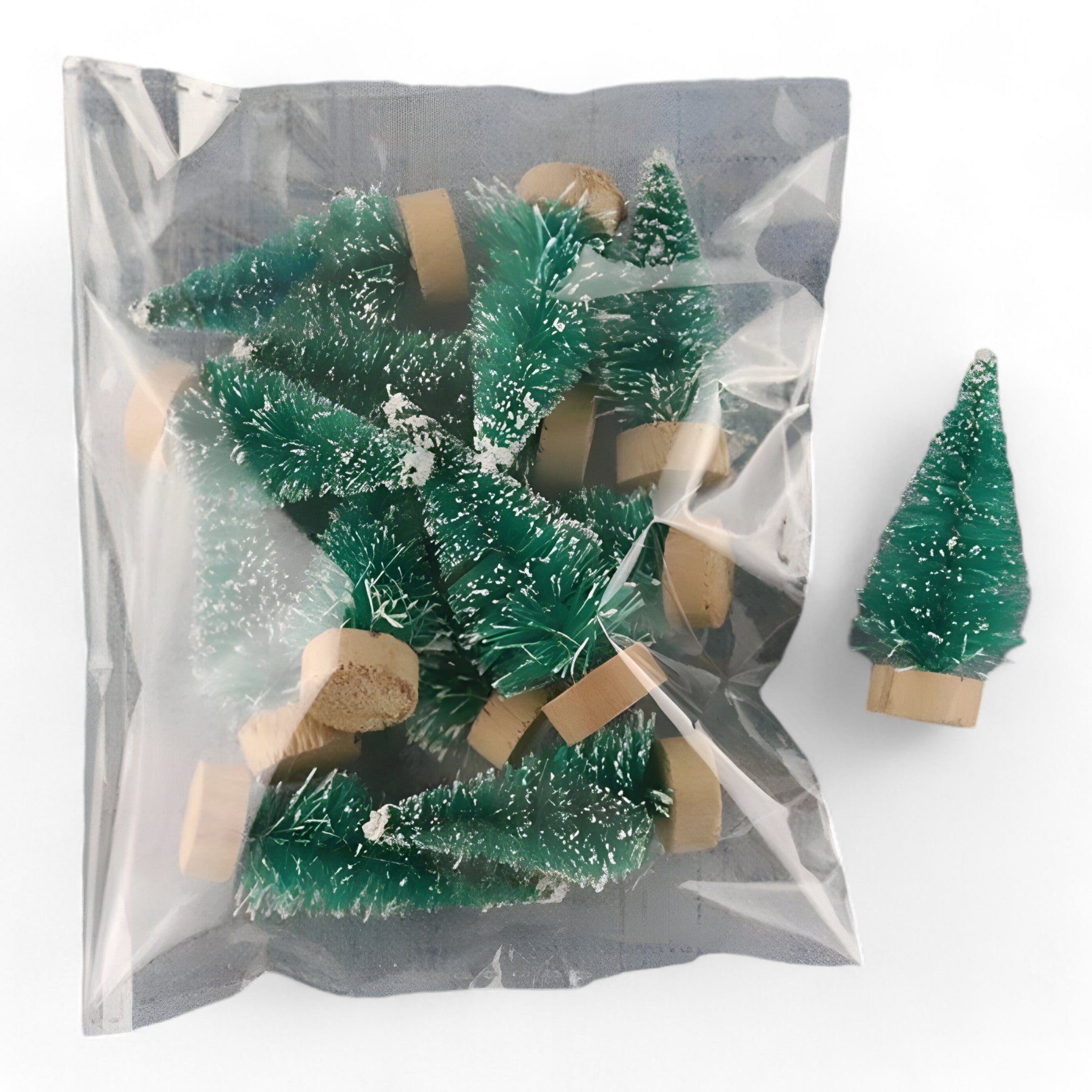 home & garden : Mini Kerstbomen - Leuk en Feestelijk DIY Decor voor Huis en Kantoor - Beige in Groen zak van 12PCS van Pantino
