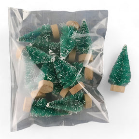 home & garden : Mini Kerstbomen - Leuk en Feestelijk DIY Decor voor Huis en Kantoor - Beige in Groen zak van 12PCS van Pantino