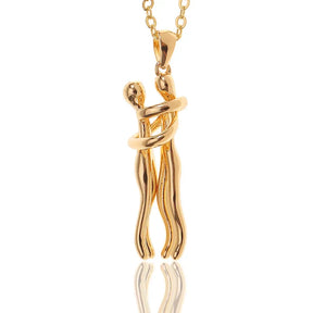 Necklace : Hartelijke Charm Ketting Dames - Warmte Verbinding Genegenheid - Zilver in Goud van Pantino