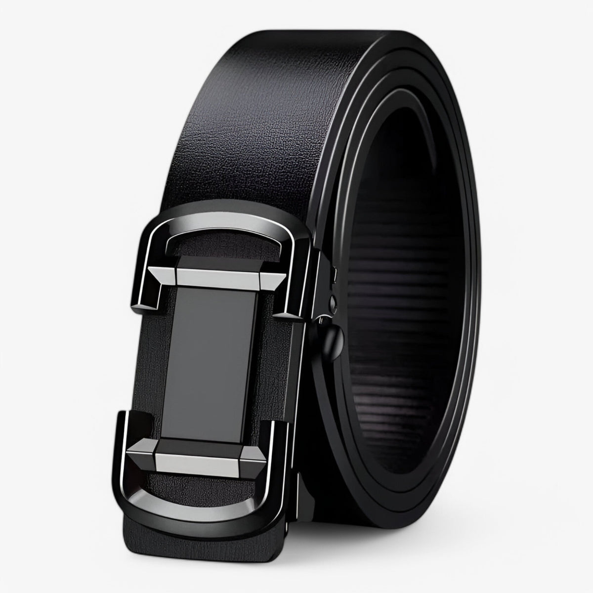 Belt : Riem Heren Goud - Klassieke Leren in Zwart van Pantino