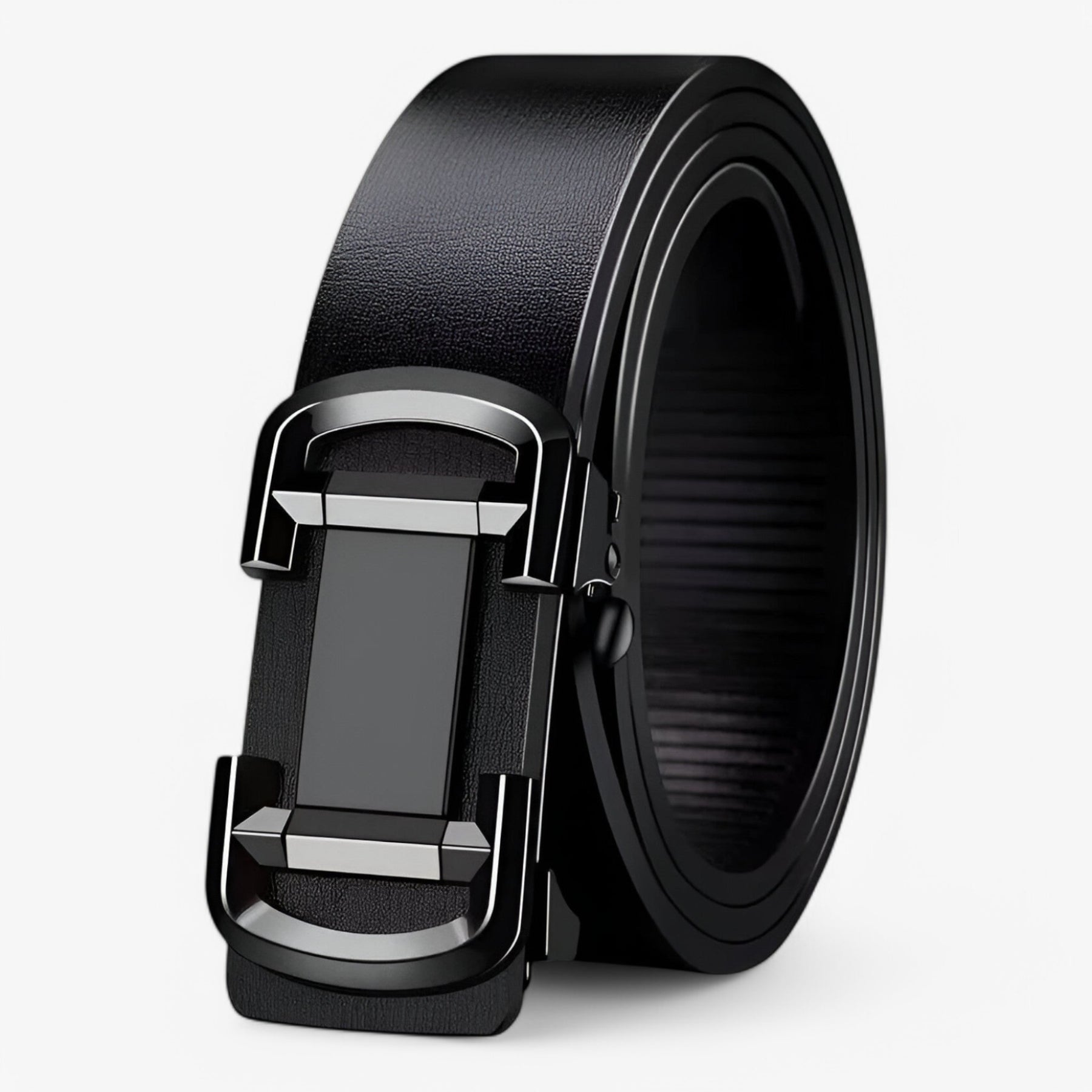 Belt : Riem Heren Goud - Klassieke Leren in Zwart van Pantino