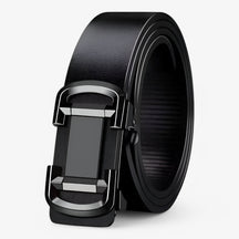 Belt : Riem Heren Goud - Klassieke Leren in Zwart van Pantino