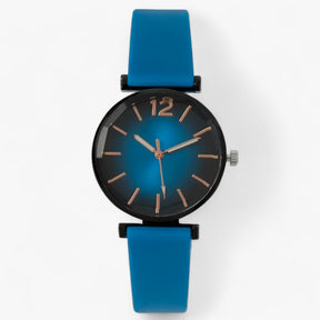 watches : Trendy Sportstoel - Zwarte Onderstel, Groene Siliconen Band in blauw van Pantino