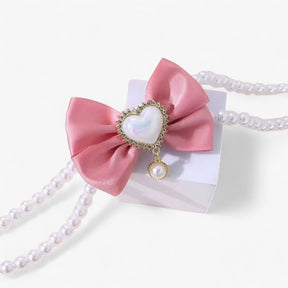 pets : Verstelbare Dubbele Laag Halsband met Hart Hanger - Roze Kleur in van Pantino